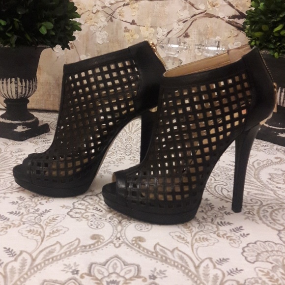 SOLD NEW! Michael Kors Peep Toe Platform Caged Booties - Picture 3 of 7